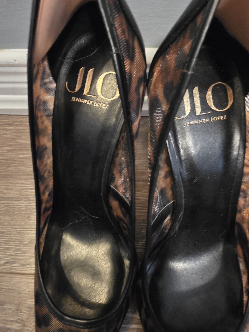 JLO Jennifer Lopez Y2K Leopard Mesh Pointed Toe Stiletto Pumps 9 - Picture 7 of 8